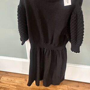 Janie and Jack Black Textured Sleeve Dress